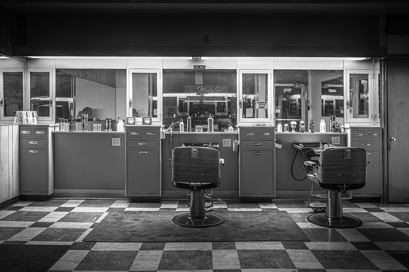 Interior de uma barbearia